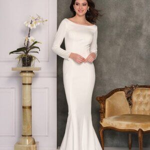 Dave and Johnny 10378 Size 14 Ivory Wedding Dress